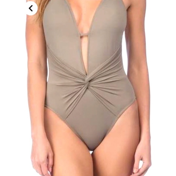 La Blanca Multicolor Geo Print One Piece Swimsuit Tummy Control Sz S - Picture 2 of 14